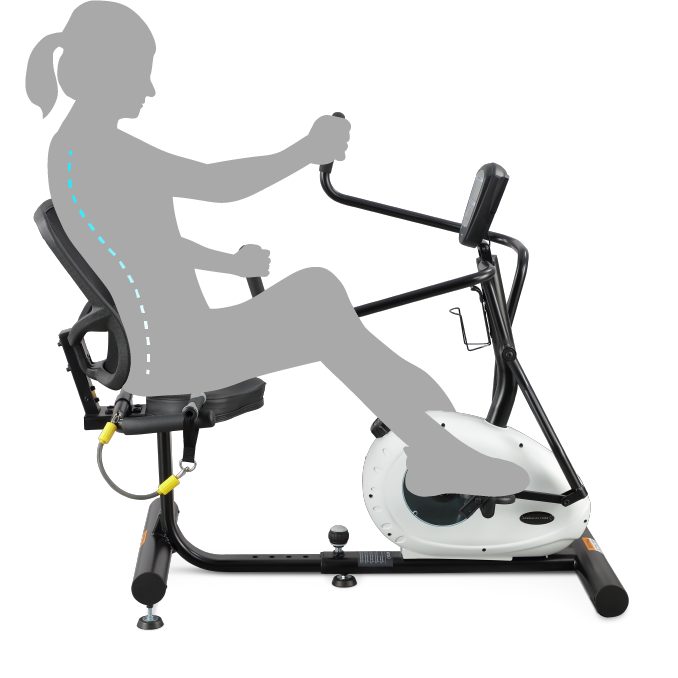 ＜img src="https://bodychargerfitness.com/wp-content/uploads/2021/08/Product-GB3050-M-Feature-V9-1.png" alt="Total body trainer is a home use recumbent cross trainer, mesh seat, for in-home rehabilitation, cardiac rehab, senior exercise, physical therapy fitness equipment "＞