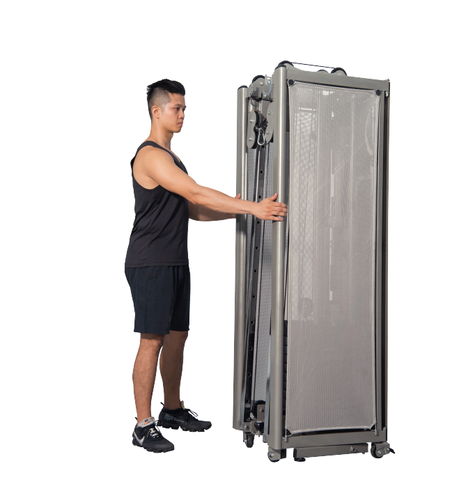 Design for home use or light commercial, Box Gym from Body Charger is all-in-one multifunction home gym that takes small size.